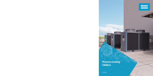 Image of the front cover of the Atlas Copco TCX industrial chiller brochure